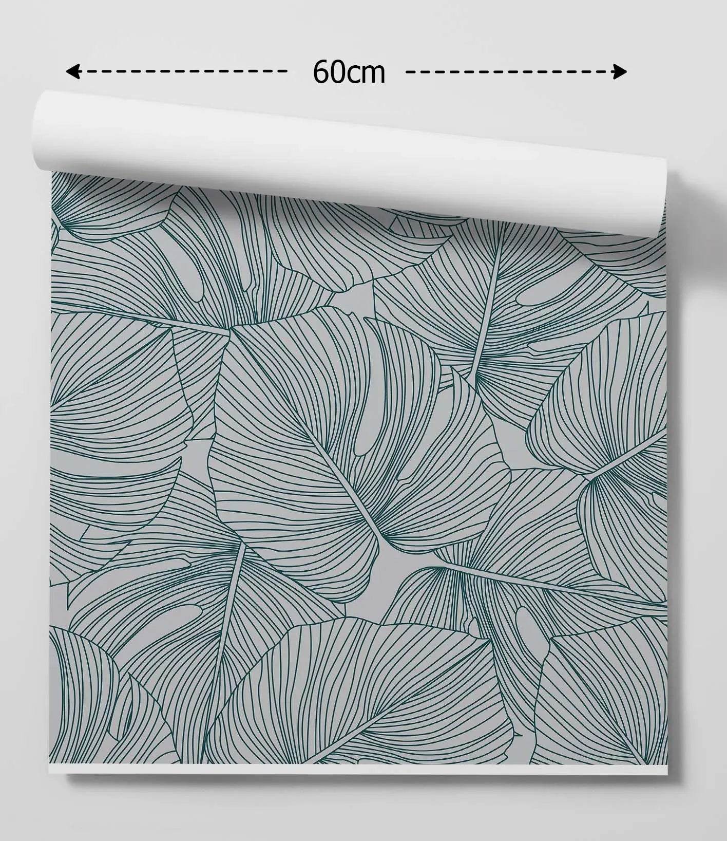 Monstera Line Wallpaper - Blue and Light Grey Monstera line Art Removable Peel and Stick or Soak and Stick Wallpaper I Heart Wall Art Australia