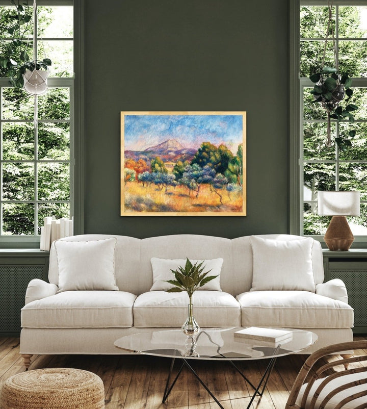 Montagne Sainte - Victoire (Paysage) by Renoir - Fine Art Print, Oak Frame 75x100cm - I Heart Wall Art - Poster Print, Canvas Print or Framed Art Print
