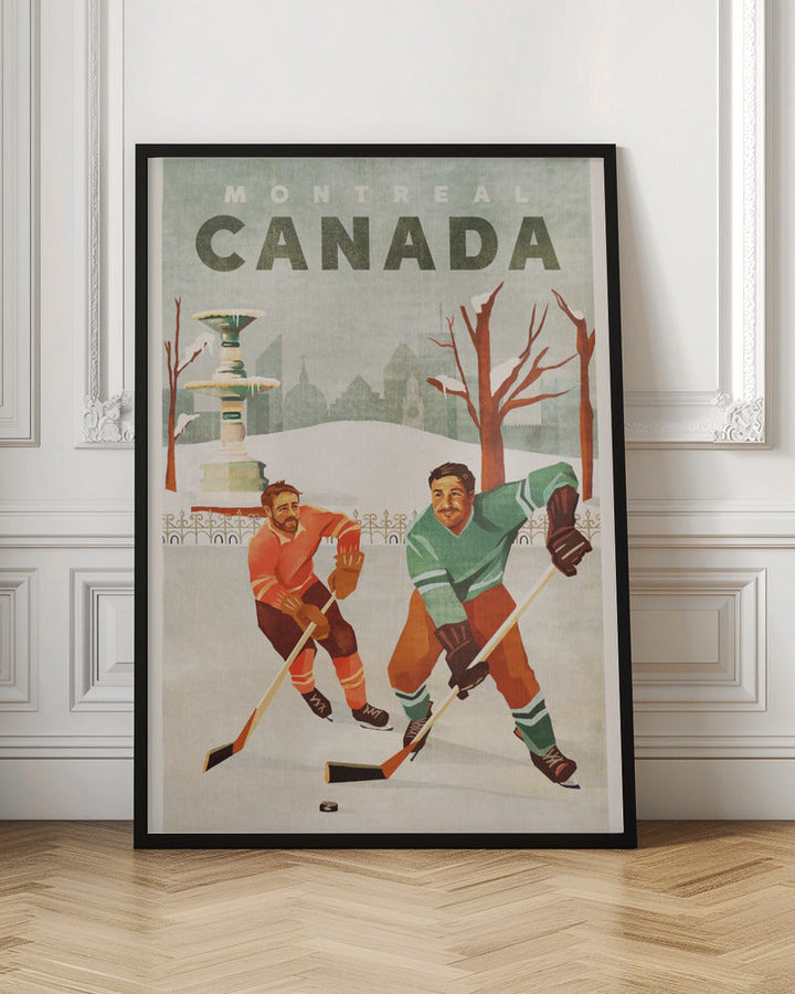 Montreal Canada Pond Hockey Guys - Stretched Canvas, Poster or Fine Art Print I Heart Wall Art