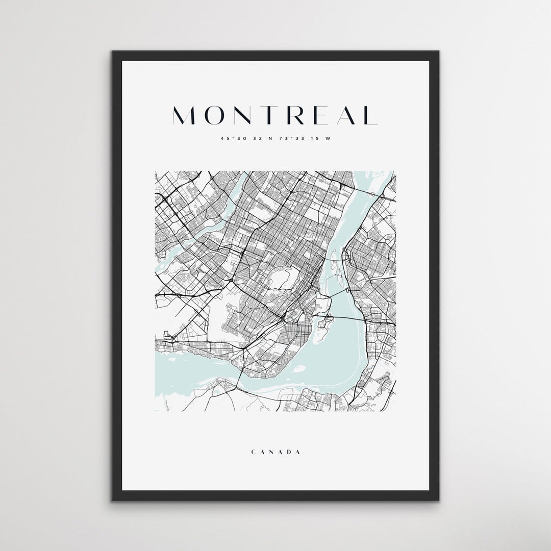 Montreal City Map - Square City Map Stretched Canvas or Wall Art Print - I Heart Wall Art - Poster Print, Canvas Print or Framed Art Print