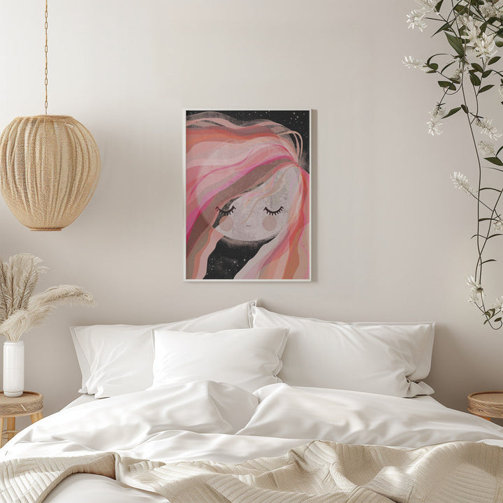 Moon Girl - Stretched Canvas, Poster or Fine Art Print I Heart Wall Art