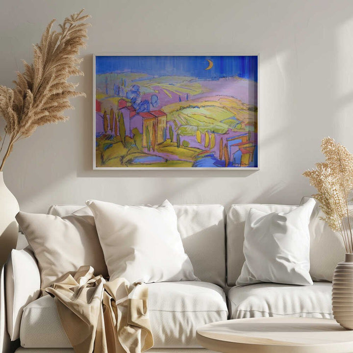 Moonlit Countryside - Stretched Canvas, Poster or Fine Art Print - I Heart Wall Art - Poster Print, Canvas Print or Framed Art Print
