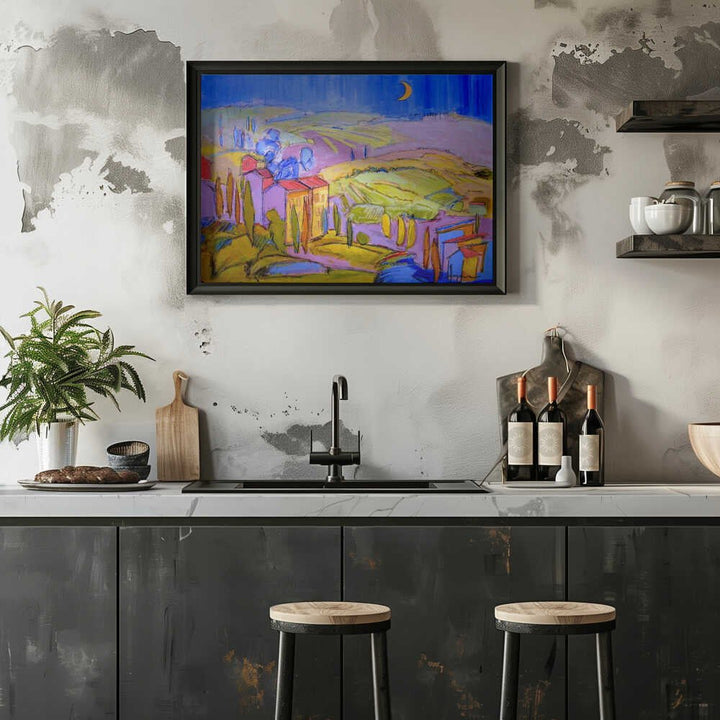 Moonlit Countryside - Stretched Canvas, Poster or Fine Art Print - I Heart Wall Art - Poster Print, Canvas Print or Framed Art Print