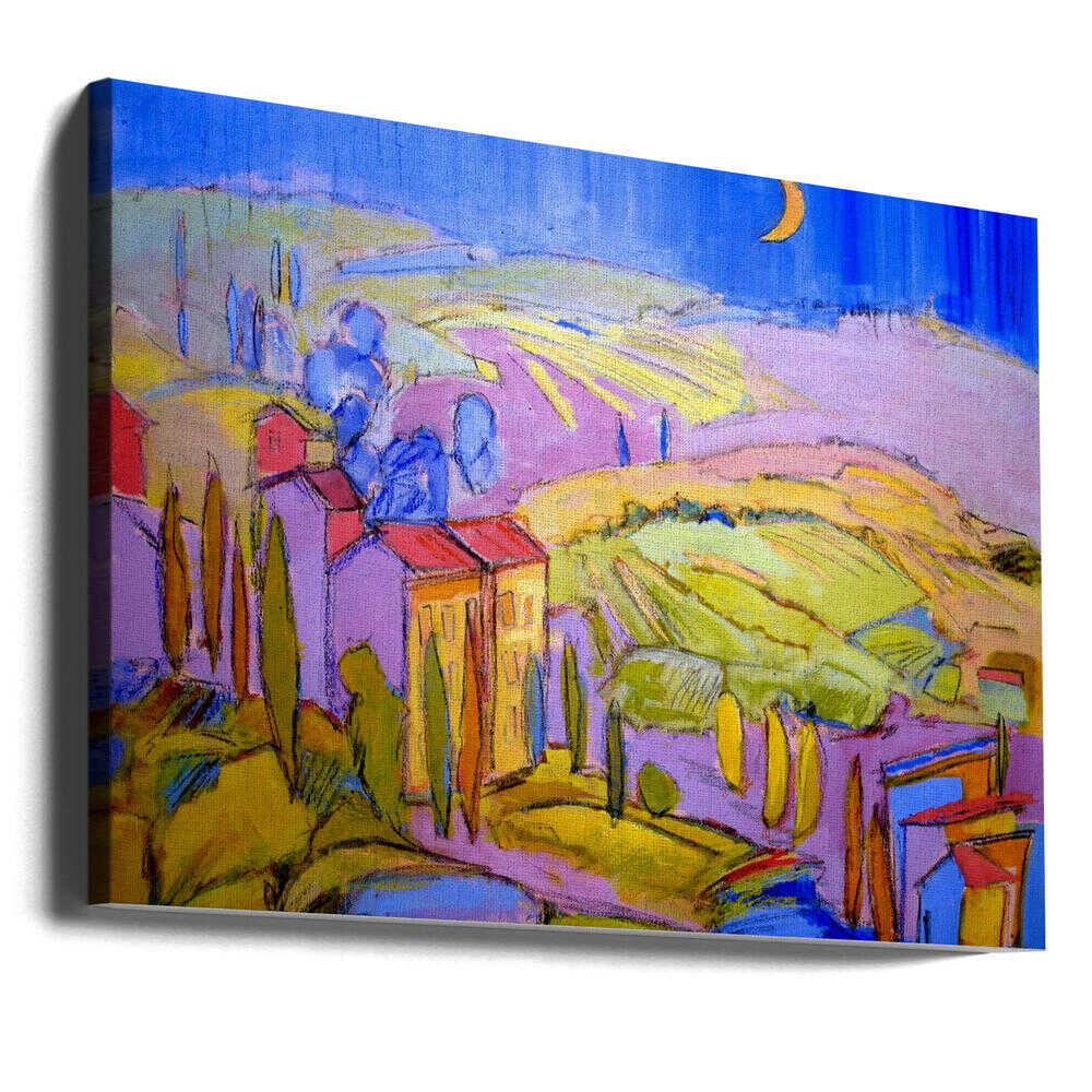Moonlit Countryside - Stretched Canvas, Poster or Fine Art Print - I Heart Wall Art - Poster Print, Canvas Print or Framed Art Print