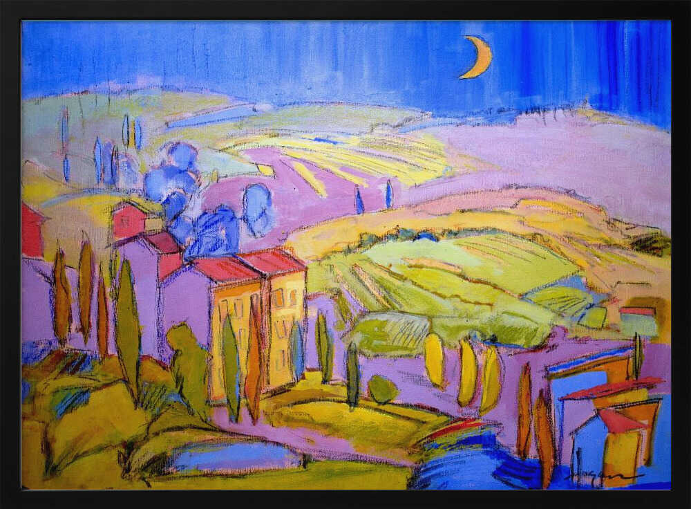 Moonlit Countryside - Stretched Canvas, Poster or Fine Art Print - I Heart Wall Art - Poster Print, Canvas Print or Framed Art Print