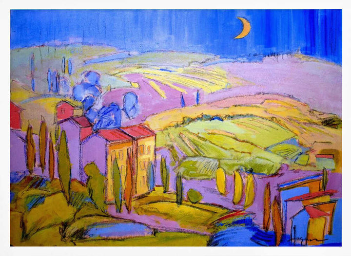 Moonlit Countryside - Stretched Canvas, Poster or Fine Art Print - I Heart Wall Art - Poster Print, Canvas Print or Framed Art Print