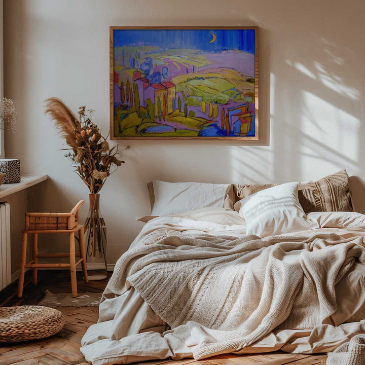 Moonlit Countryside - Stretched Canvas, Poster or Fine Art Print - I Heart Wall Art - Poster Print, Canvas Print or Framed Art Print