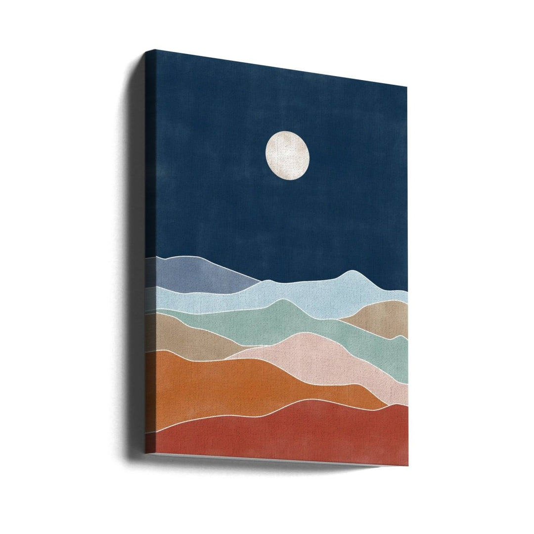 Moonlit Hill Scape - Stretched Canvas, Poster or Fine Art Print - I Heart Wall Art - Poster Print, Canvas Print or Framed Art Print