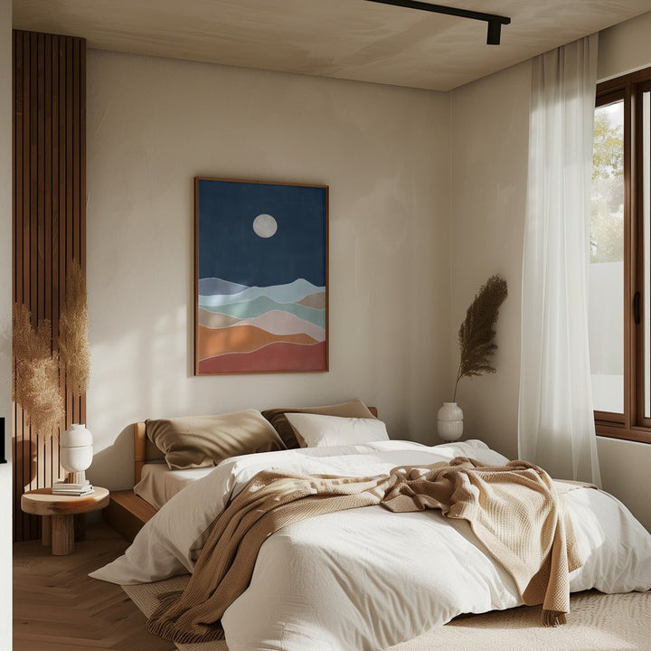 Moonlit Hill Scape - Stretched Canvas, Poster or Fine Art Print - I Heart Wall Art - Poster Print, Canvas Print or Framed Art Print