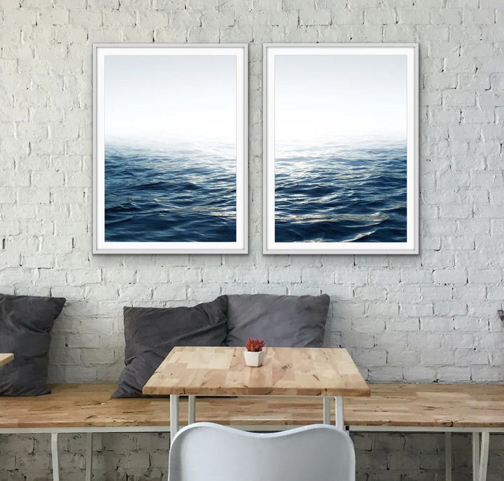 Moonlit Ocean - Two Piece Ocean Water Photographic Print Set I Heart Wall Art Australia 