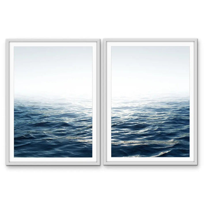 Moonlit Ocean - Two Piece Ocean Water Photographic Print Set I Heart Wall Art Australia 