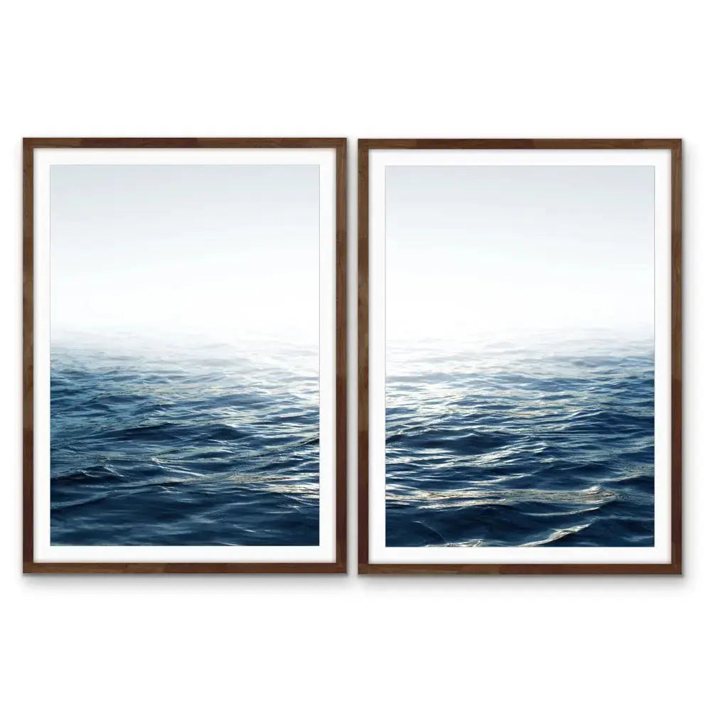 Moonlit Ocean - Two Piece Ocean Water Photographic Print Set I Heart Wall Art Australia 