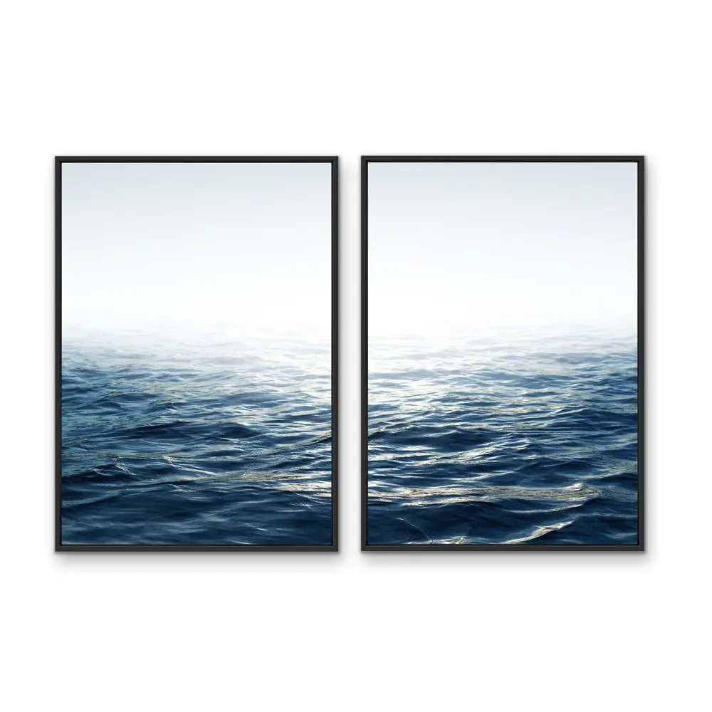 Moonlit Ocean - Two Piece Ocean Water Photographic Print Set I Heart Wall Art Australia 