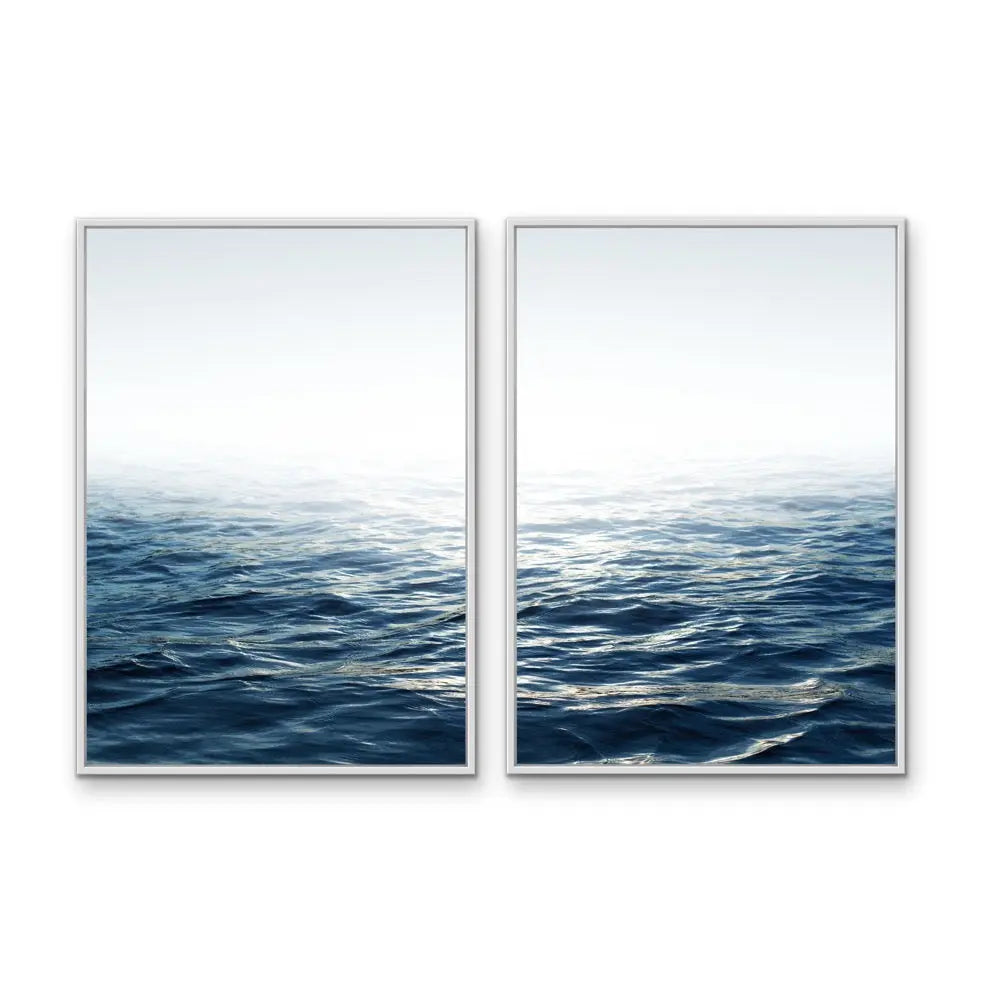 Moonlit Ocean - Two Piece Ocean Water Photographic Print Set I Heart Wall Art Australia 