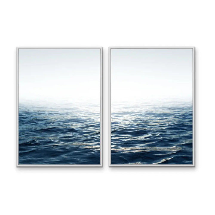 Moonlit Ocean - Two Piece Ocean Water Photographic Print Set I Heart Wall Art Australia 