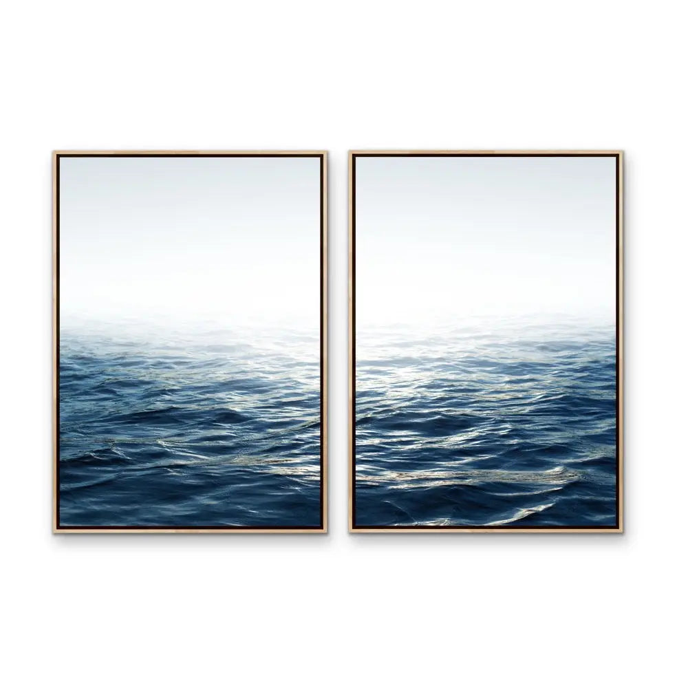 Moonlit Ocean - Two Piece Ocean Water Photographic Print Set I Heart Wall Art Australia 