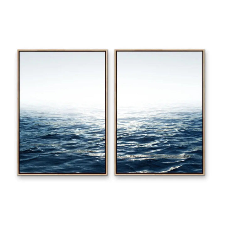 Moonlit Ocean - Two Piece Ocean Water Photographic Print Set I Heart Wall Art Australia 
