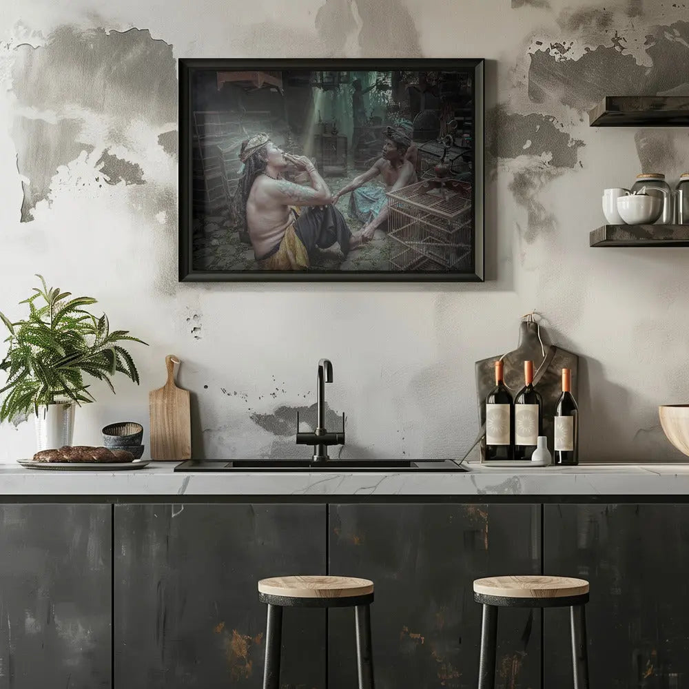Morning chat - Stretched Canvas, Poster or Fine Art Print I Heart Wall Art
