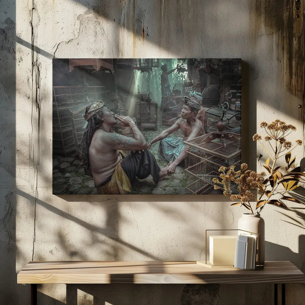 Morning chat - Stretched Canvas, Poster or Fine Art Print I Heart Wall Art