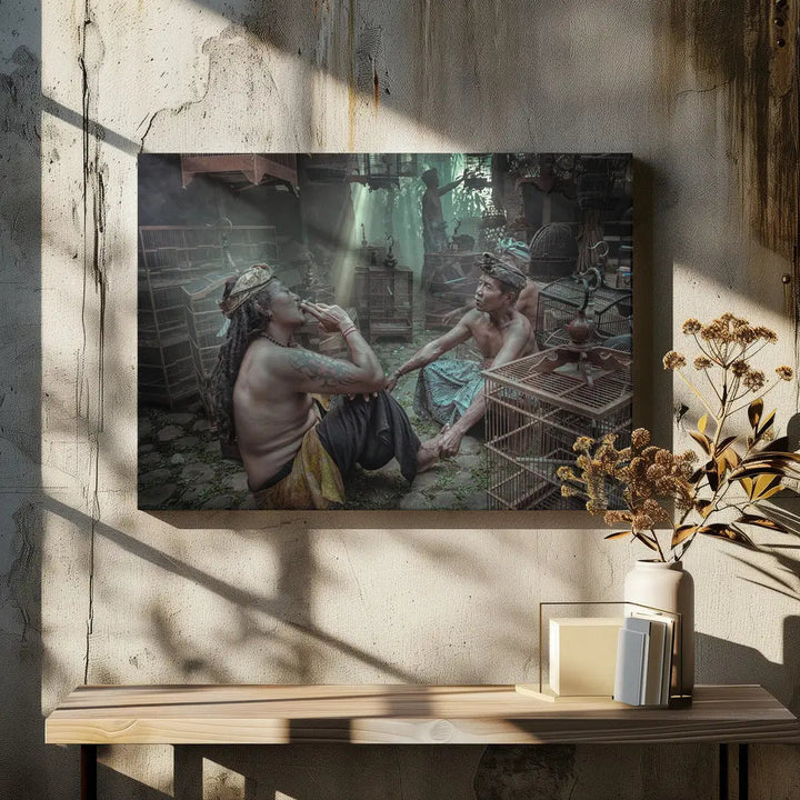 Morning chat - Stretched Canvas, Poster or Fine Art Print I Heart Wall Art