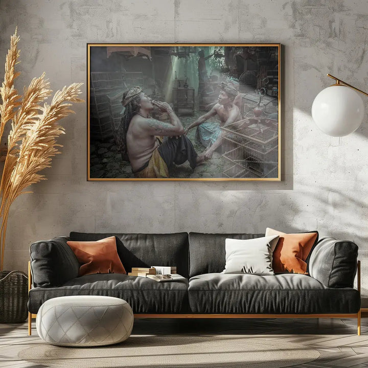 Morning chat - Stretched Canvas, Poster or Fine Art Print I Heart Wall Art