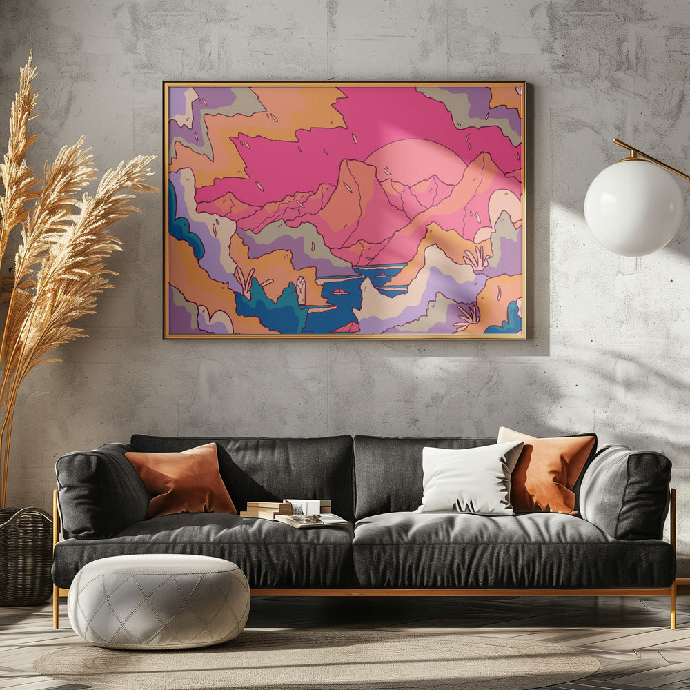 Morning in the mountains - Stretched Canvas, Poster or Fine Art Print I Heart Wall Art