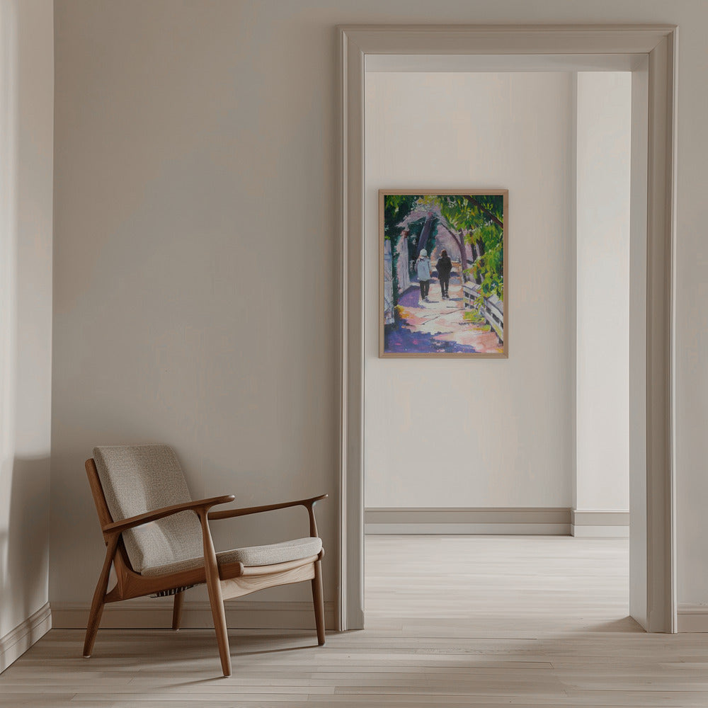 Morning On the Towpath - Stretched Canvas, Poster or Fine Art Print I Heart Wall Art