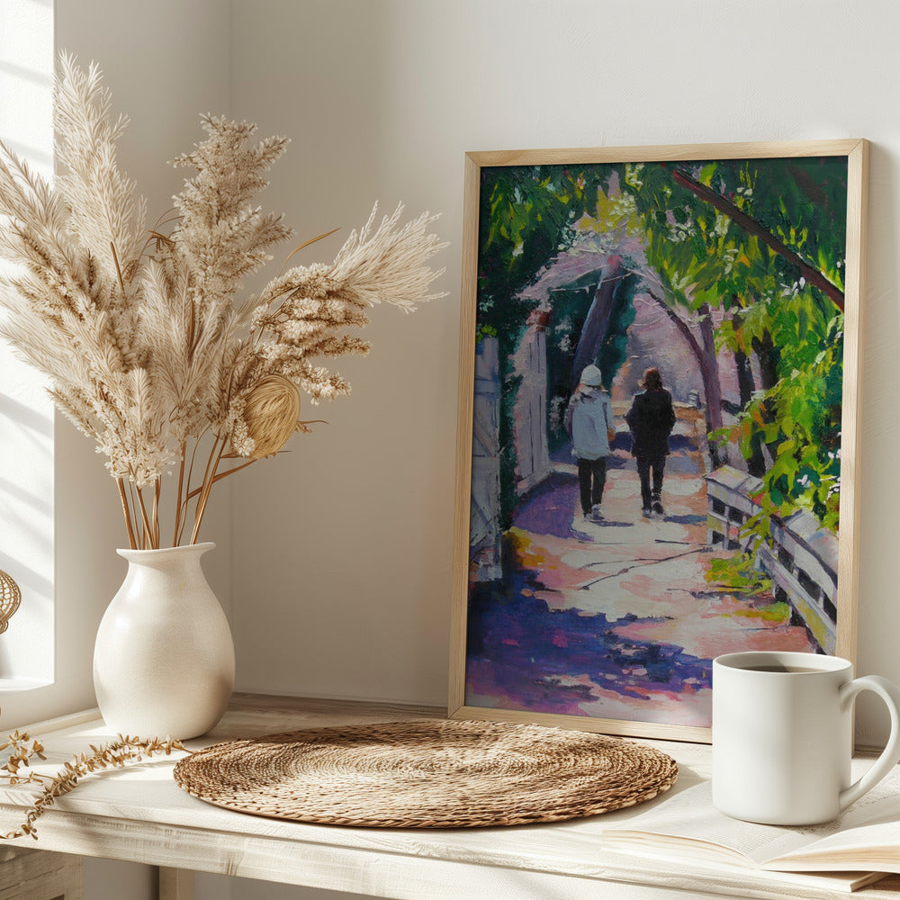 Morning On the Towpath - Stretched Canvas, Poster or Fine Art Print I Heart Wall Art