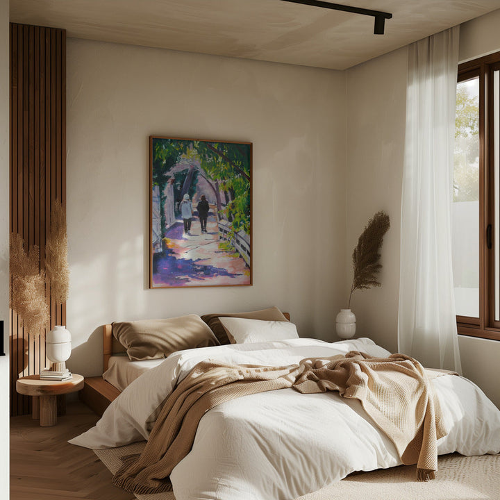 Morning On the Towpath - Stretched Canvas, Poster or Fine Art Print I Heart Wall Art