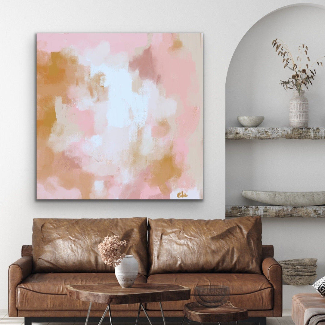 Moroccan Bazaar- Pink Ochre Orange Boho Abstract Canvas Print - I Heart Wall Art