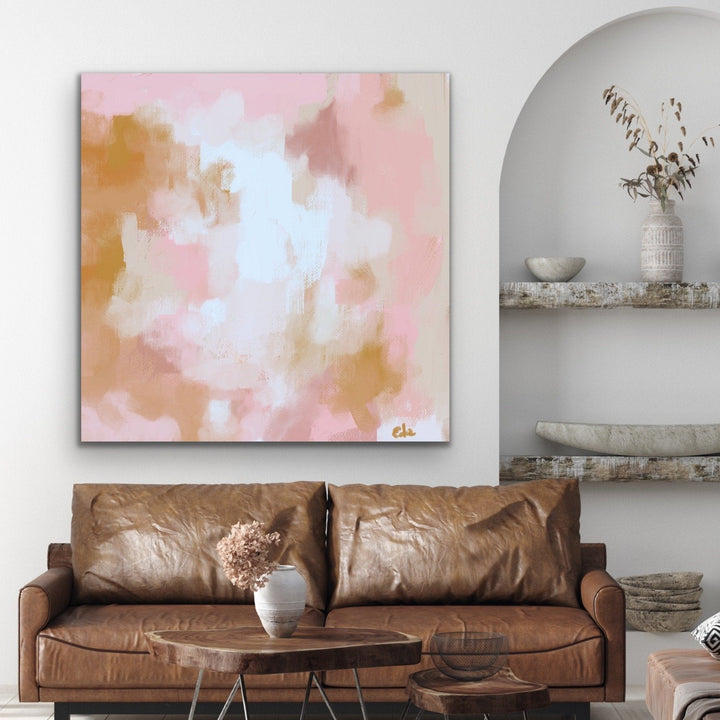 Moroccan Bazaar- Pink Ochre Orange Boho Abstract Canvas Print - I Heart Wall Art