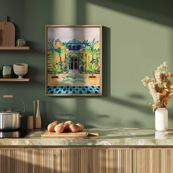 Moroccan Courtyard Oasis - Stretched Canvas, Poster or Fine Art Print - I Heart Wall Art - Poster Print, Canvas Print or Framed Art Print