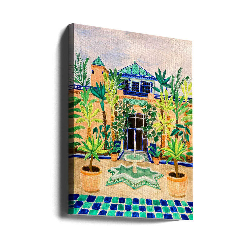 Moroccan Courtyard Oasis - Stretched Canvas, Poster or Fine Art Print - I Heart Wall Art - Poster Print, Canvas Print or Framed Art Print