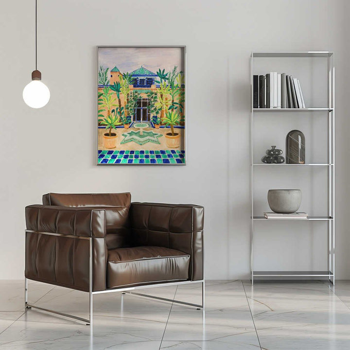 Moroccan Courtyard Oasis - Stretched Canvas, Poster or Fine Art Print - I Heart Wall Art - Poster Print, Canvas Print or Framed Art Print