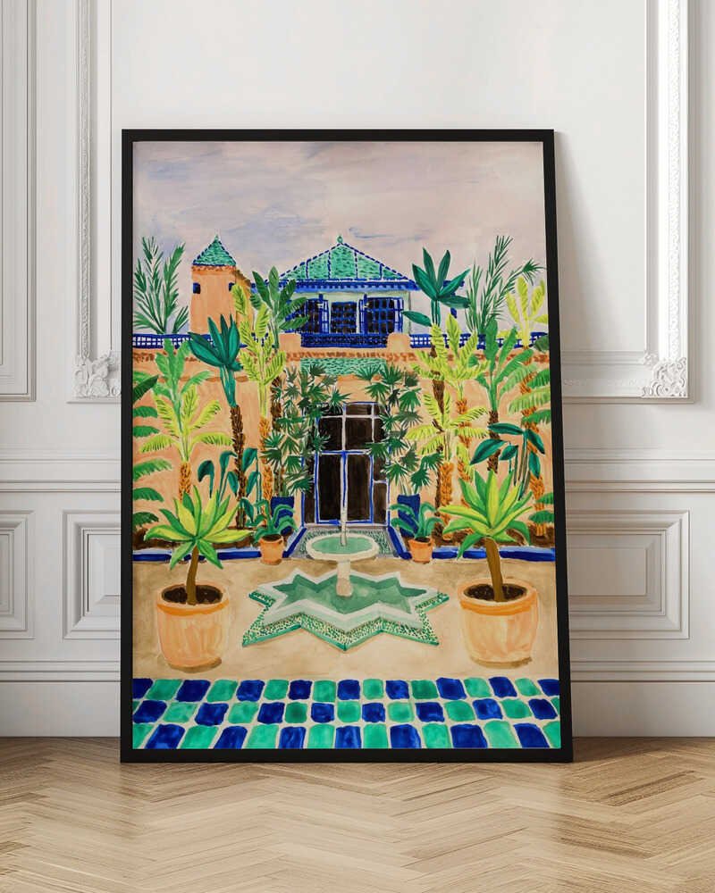 Moroccan Courtyard Oasis - Stretched Canvas, Poster or Fine Art Print - I Heart Wall Art - Poster Print, Canvas Print or Framed Art Print