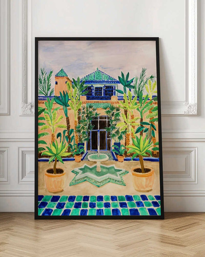 Moroccan Courtyard Oasis - Stretched Canvas, Poster or Fine Art Print - I Heart Wall Art - Poster Print, Canvas Print or Framed Art Print