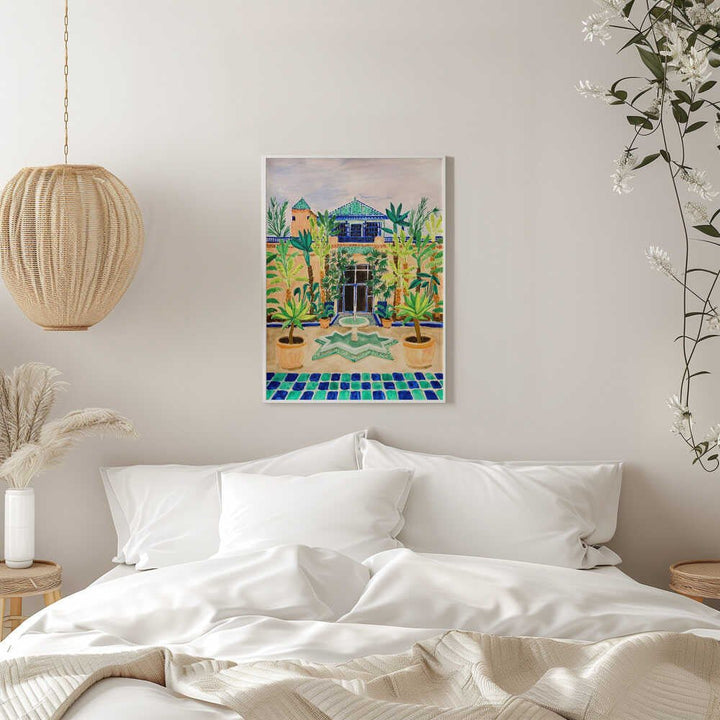 Moroccan Courtyard Oasis - Stretched Canvas, Poster or Fine Art Print - I Heart Wall Art - Poster Print, Canvas Print or Framed Art Print