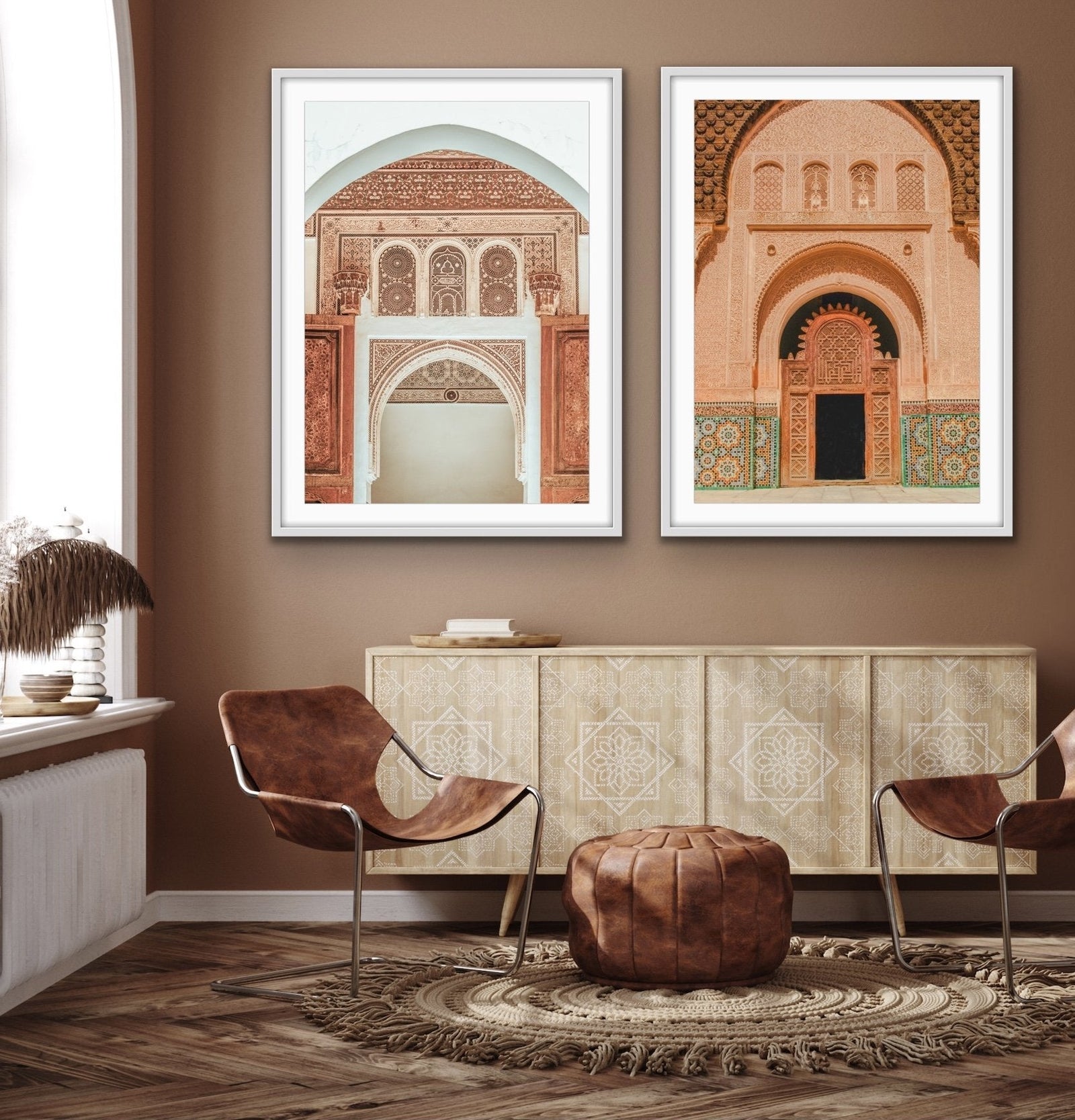Morrocan Visions - Two Piece Photographic Morocco Mosaic Doorway Art Print Set Diptych - I Heart Wall Art
