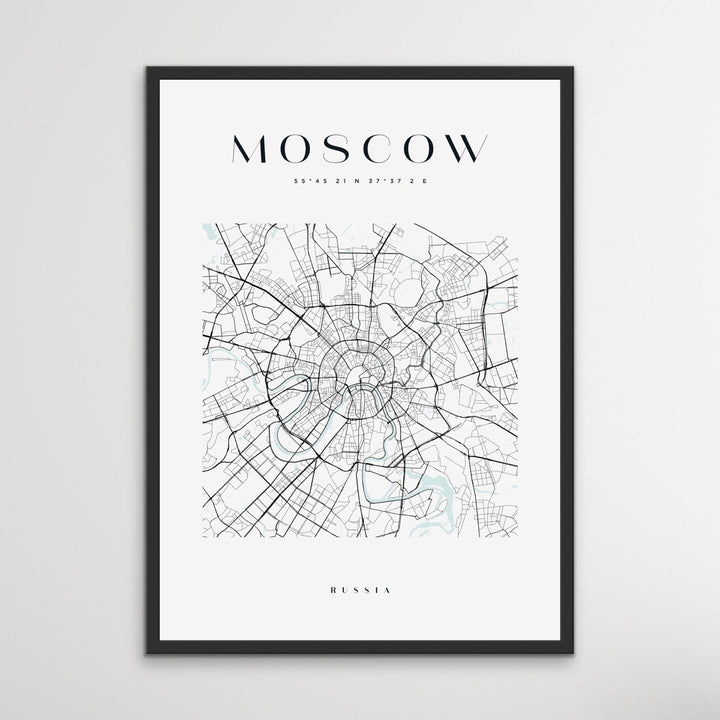 Moscow City Map - Square City Map Stretched Canvas or Wall Art Print - I Heart Wall Art - Poster Print, Canvas Print or Framed Art Print