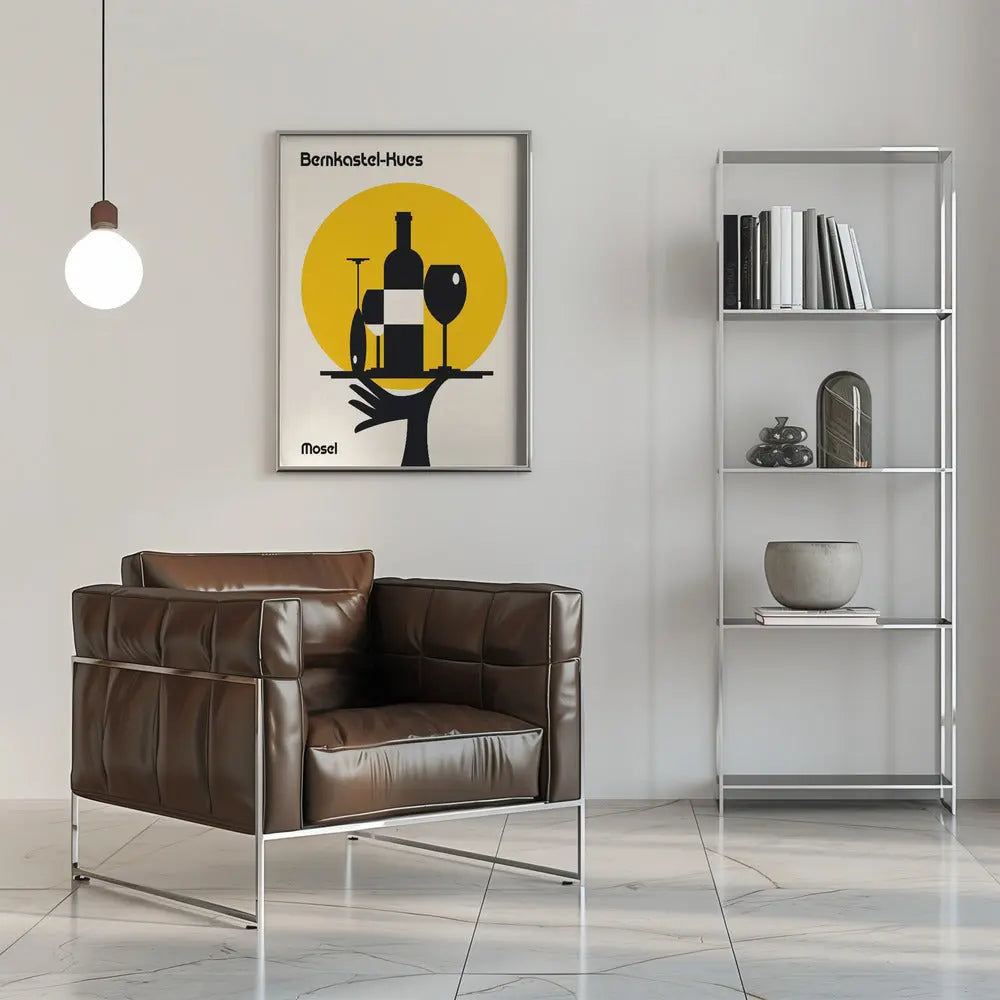 Mosel Wine Minimalist Print - Stretched Canvas, Poster or Fine Art Print I Heart Wall Art