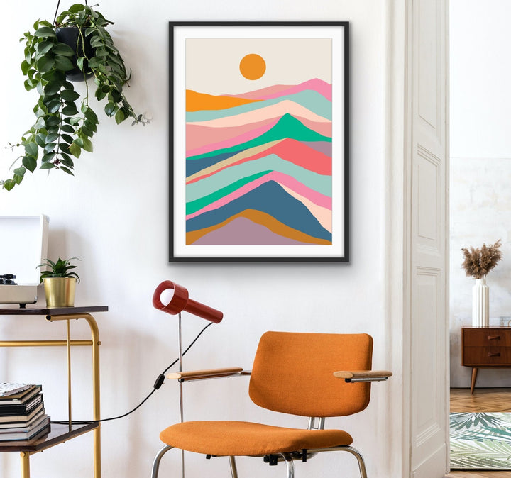 Mountain Pass - Colorful Geometric Print Display One Piece Print Set - I Heart Wall Art