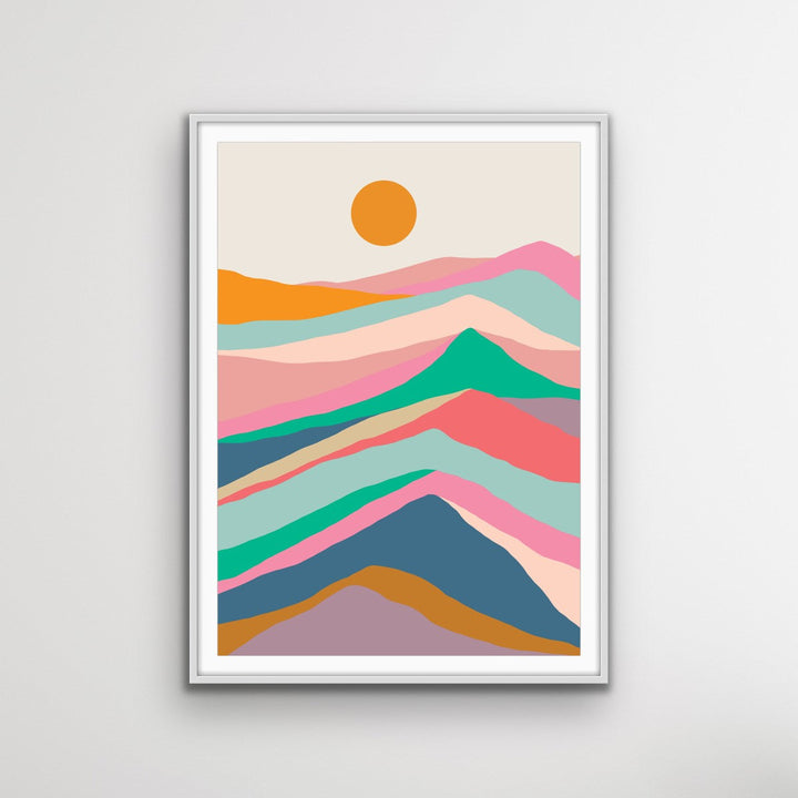 Mountain Pass - Colorful Geometric Print Display One Piece Print Set - I Heart Wall Art