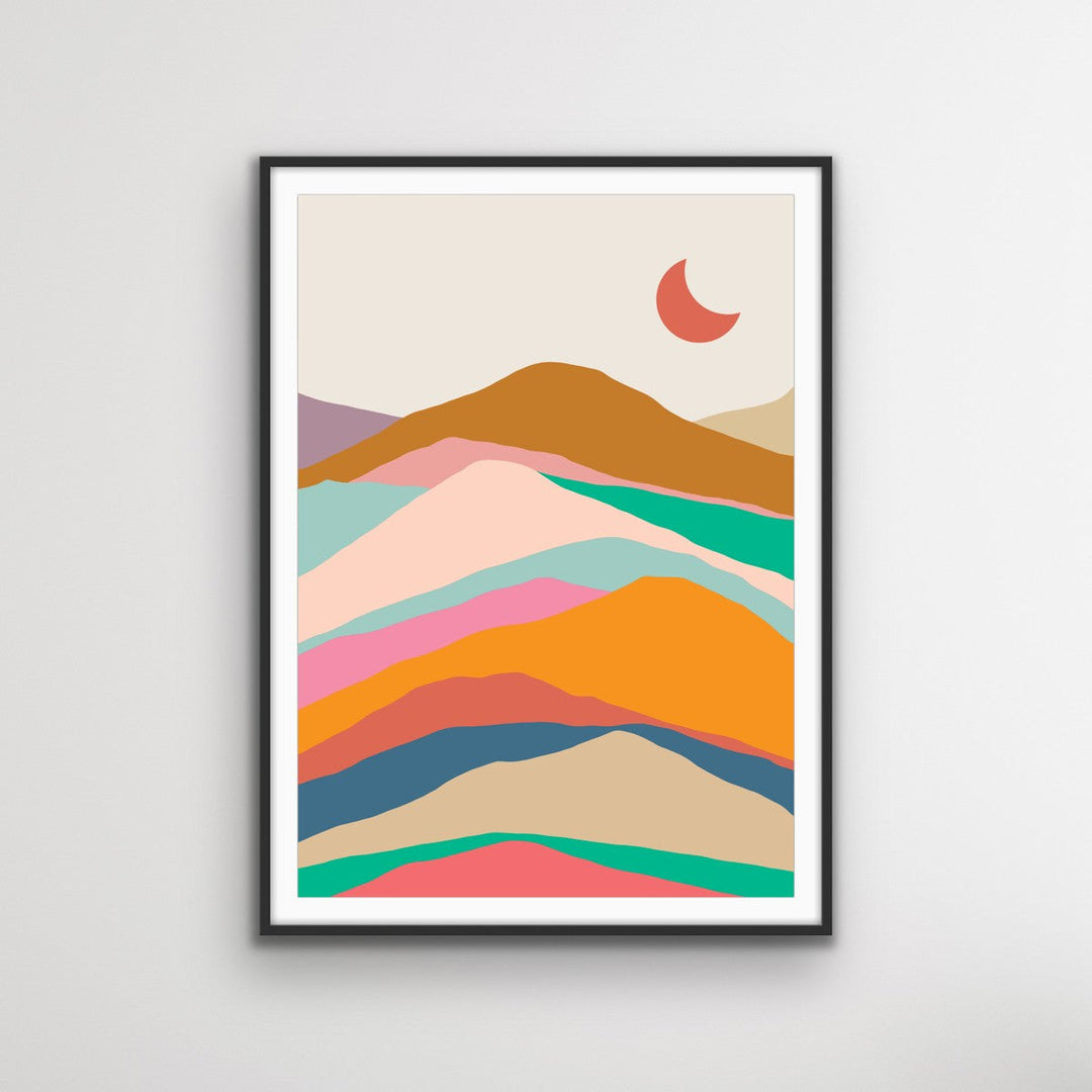 Mountain Pass - Colorful Geometric Print Display Two - I Heart Wall Art