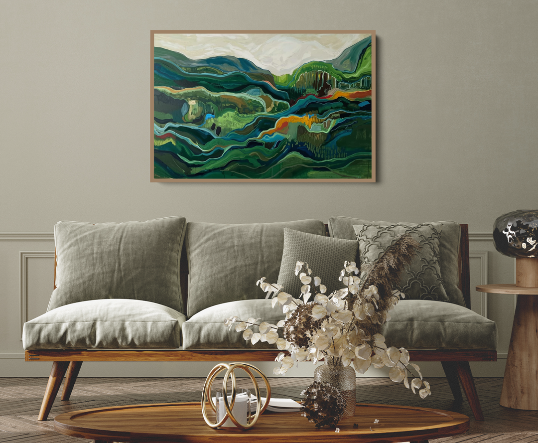 Mountains Beyond - Green Layered Earth Art Print