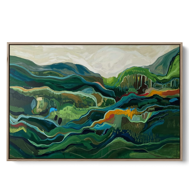 Mountains Beyond - Green Layered Earth Art Print