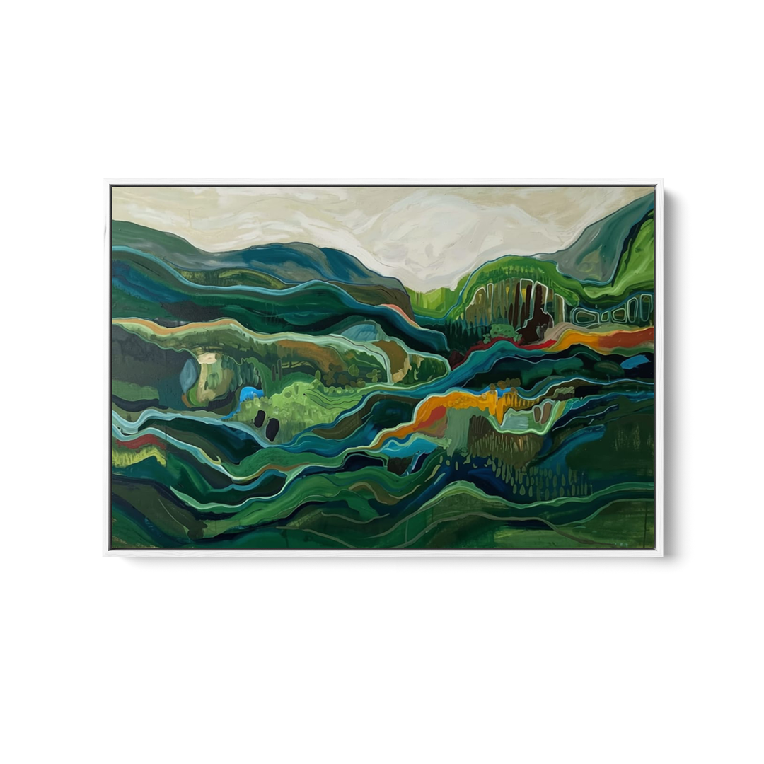 Mountains Beyond - Green Layered Earth Art Print
