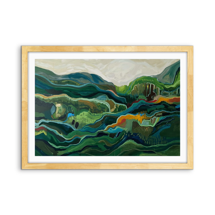 Mountains Beyond - Green Layered Earth Art Print