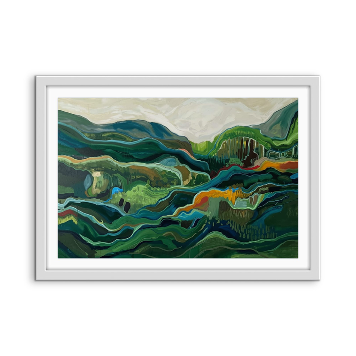 Mountains Beyond - Green Layered Earth Art Print