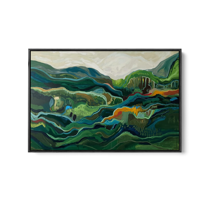 Mountains Beyond - Green Layered Earth Art Print