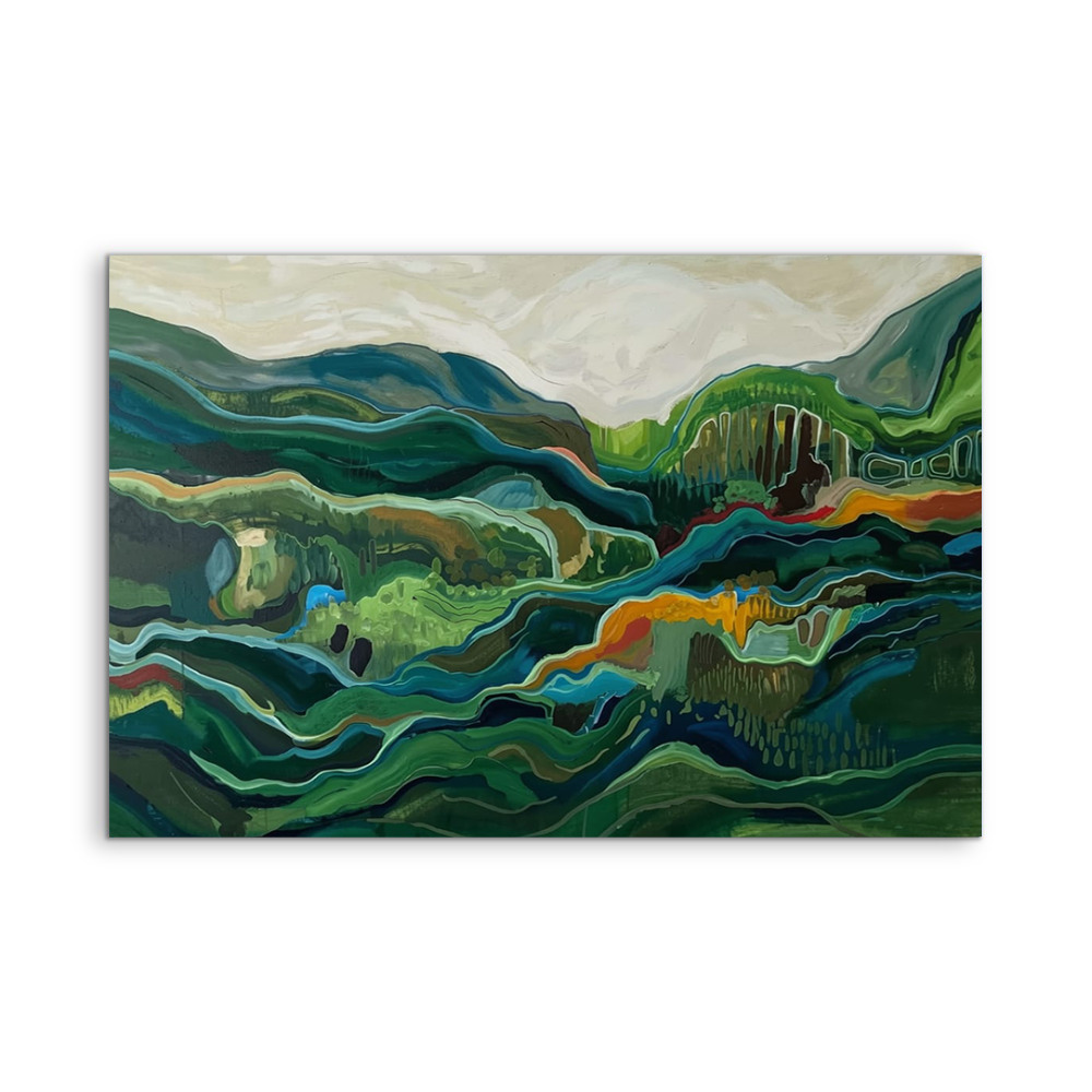 Mountains Beyond - Green Layered Earth Art Print
